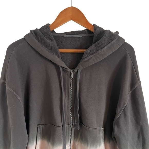 ATM Anthony Thomas Melillo Dip Dye Hoodie Full Zip Sweatshirt - Picture 4 of 10